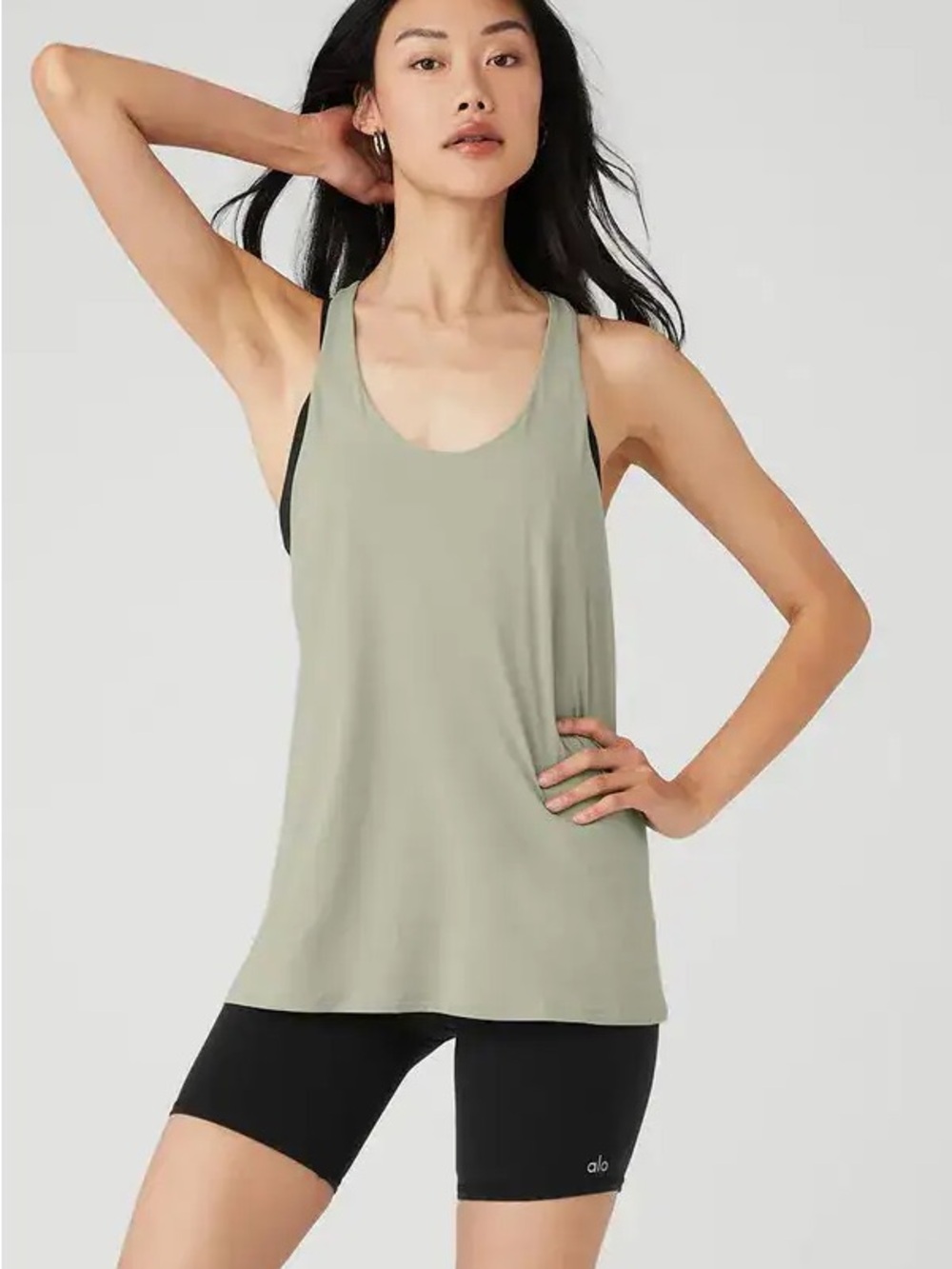 ALO Yoga Don’t Get It Twisted Tank in Limestone